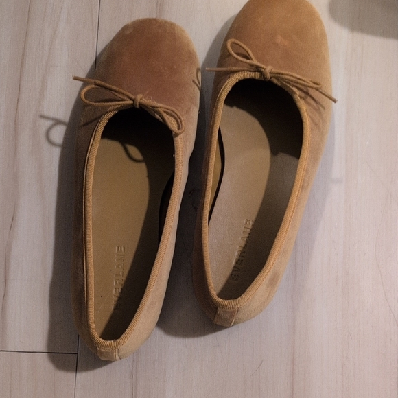 Everlane Ballet Bow Mustard Velvet Loafers Flats Size 6 - Picture 3 of 8